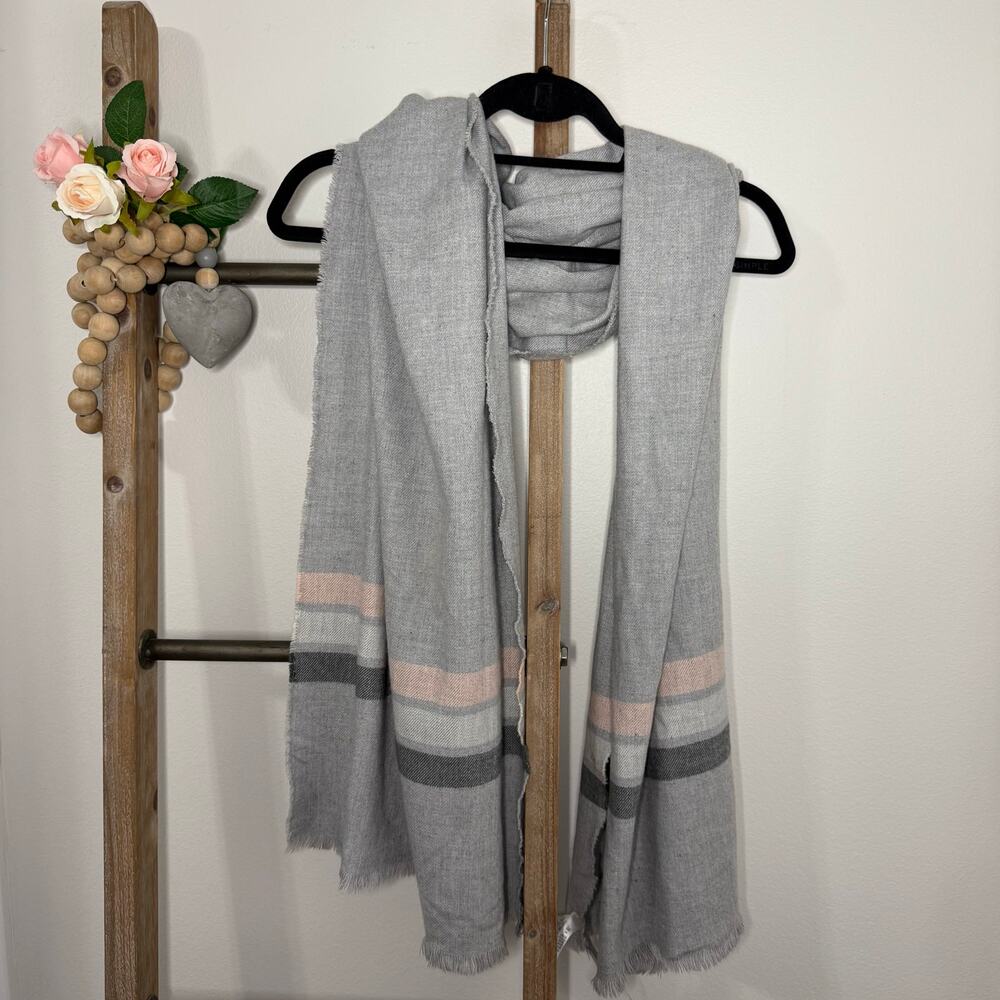 Gap Gray Pink Scarf 73"x23"‎